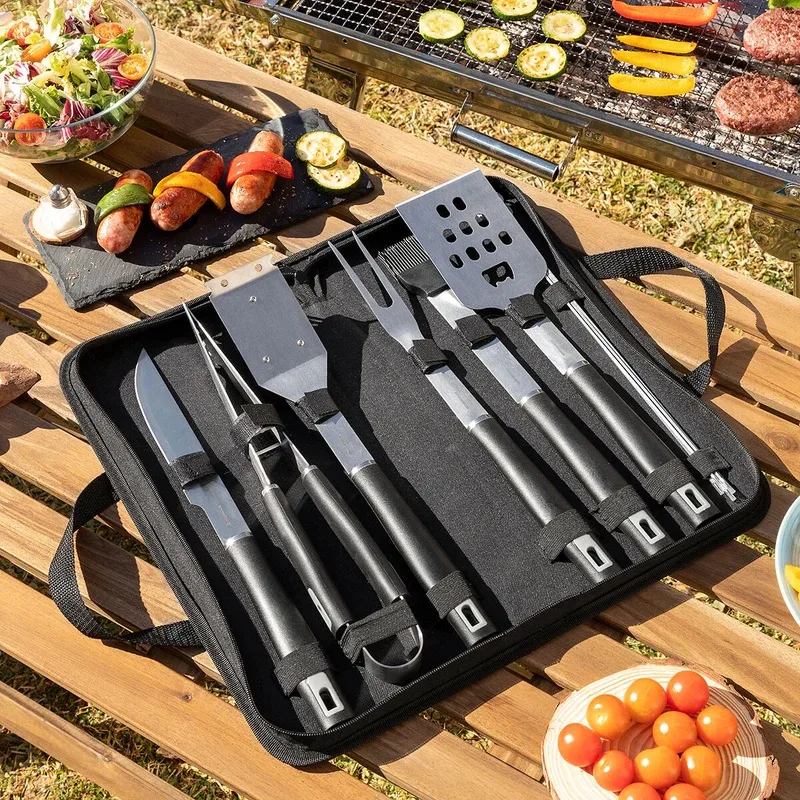 Stainless steel BBQ tools barbecue tool kits BBQ tools with carrying bag
