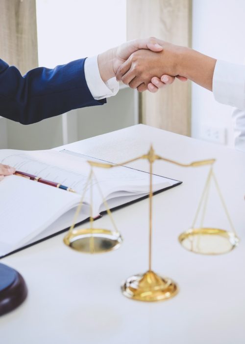 Handshake after good cooperation greeting